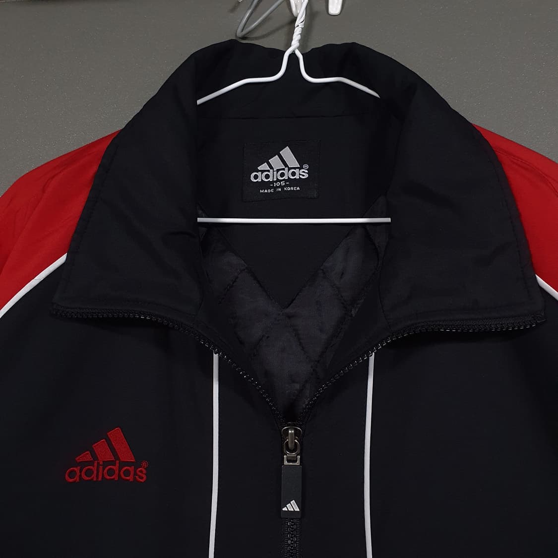 실측 3XL) 아디다스 올드스쿨 EQT PA 배색 삼선 누빔 점퍼 오버핏 상품이미지4