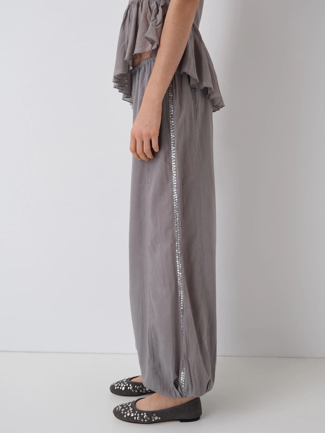 (36,37,38) 기마구아스 발레리나 스터드/ 그레이 상품이미지2