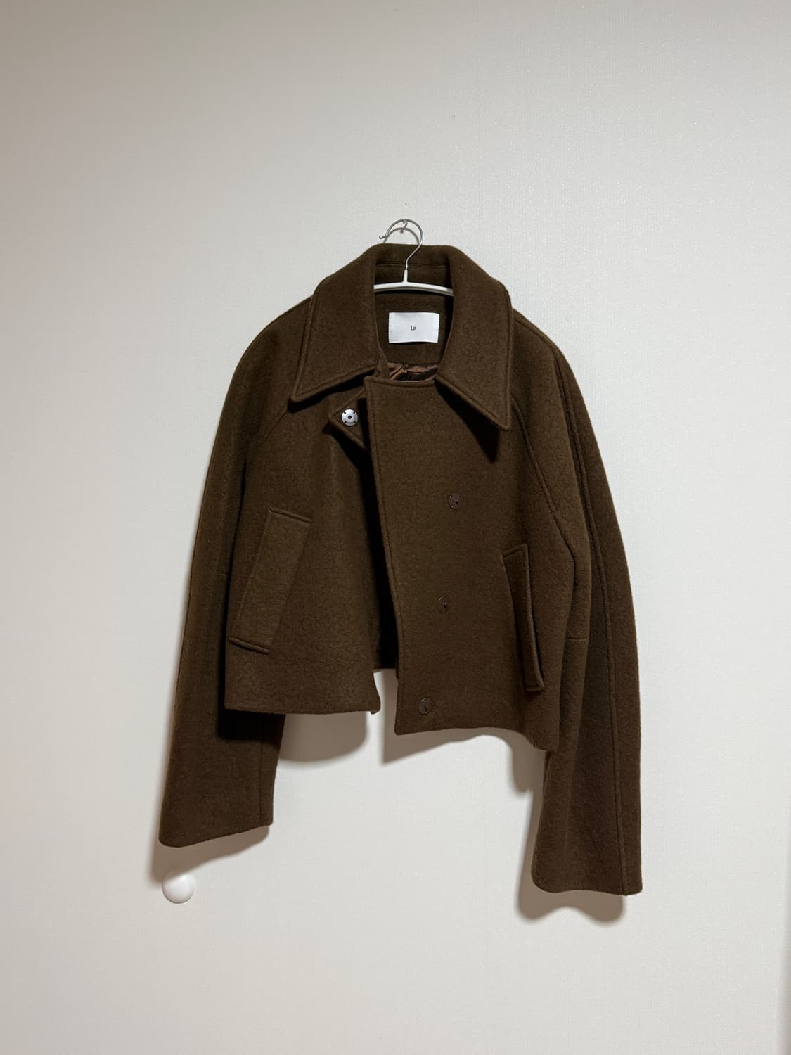 Le 르 브라운 알파카 숏 크롭 코트 상품이미지1