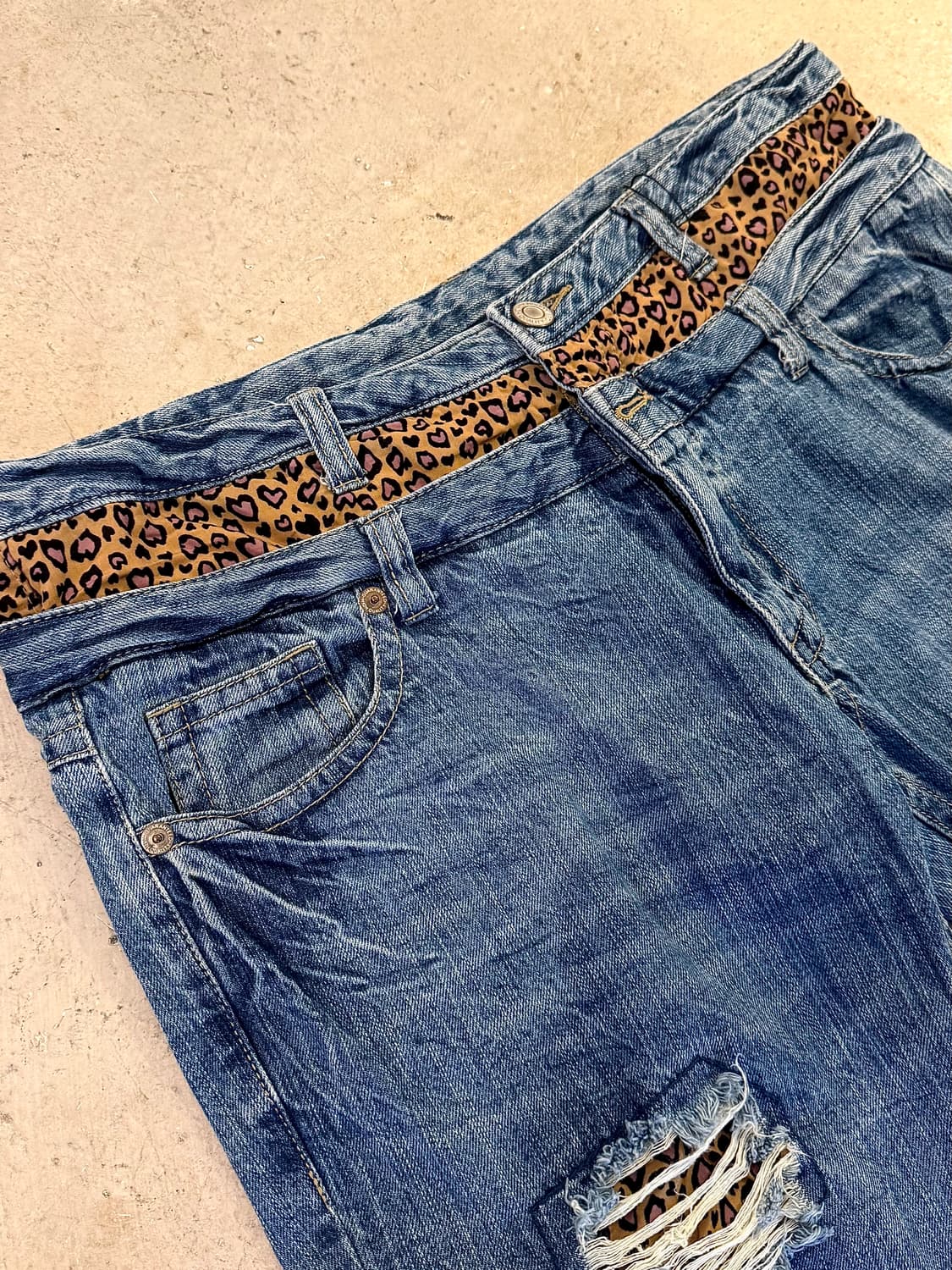 Leopard Point 2 Belt Big Denim Pants 상품이미지4