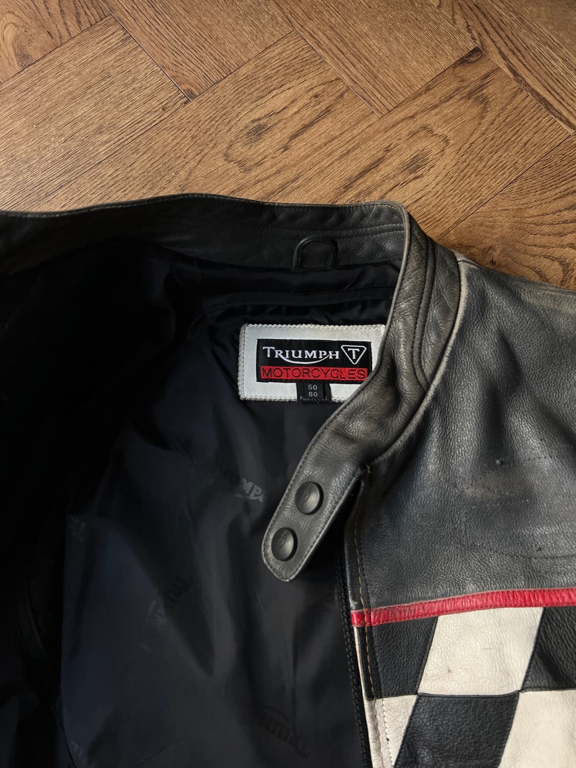 [L]TRIUMPH 트라이엄프 모터사이클 레더 라이더 자켓 상품이미지3