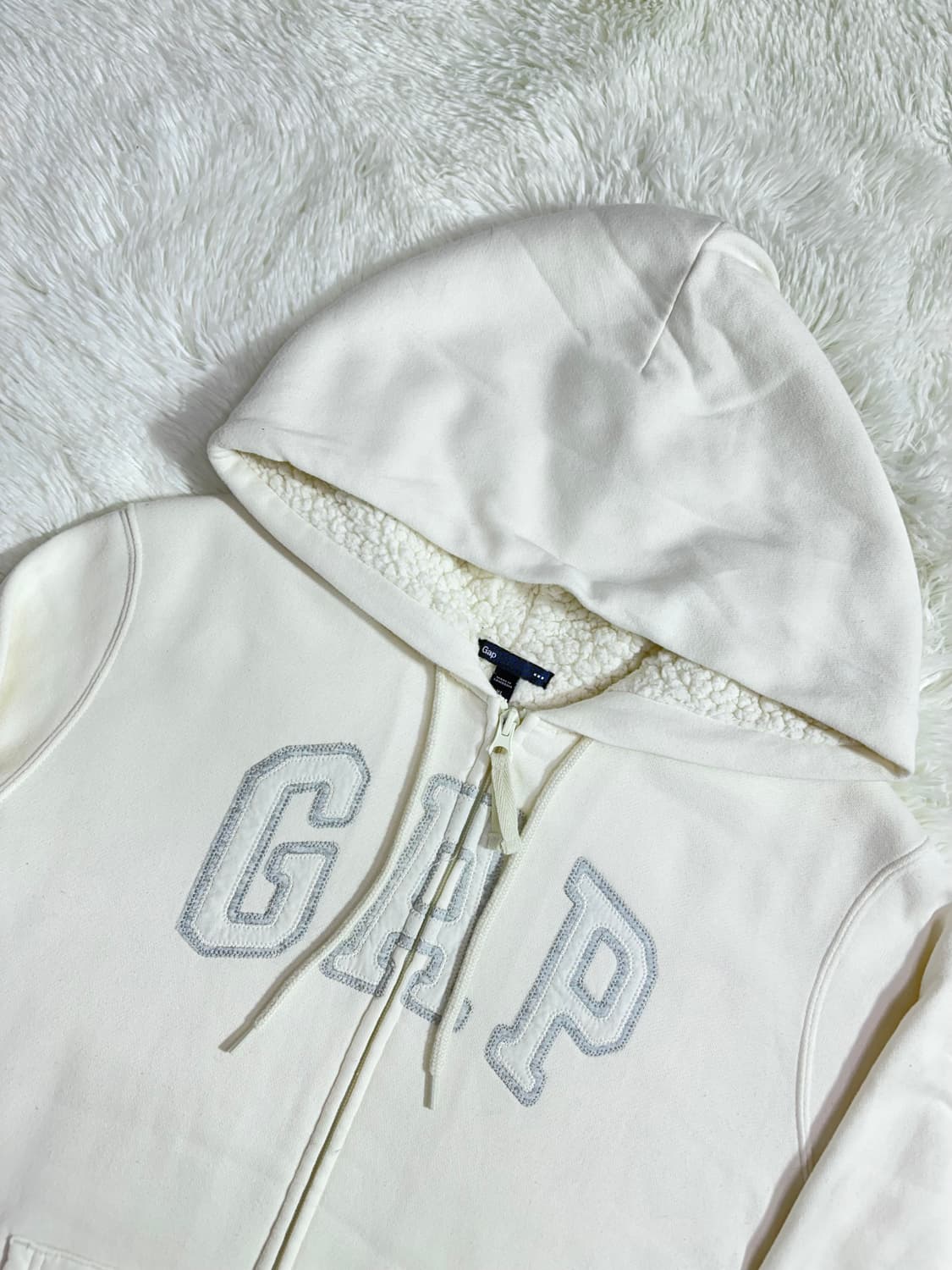 GAP 갭 화이트 오버핏 양털 후드집업  상품이미지4