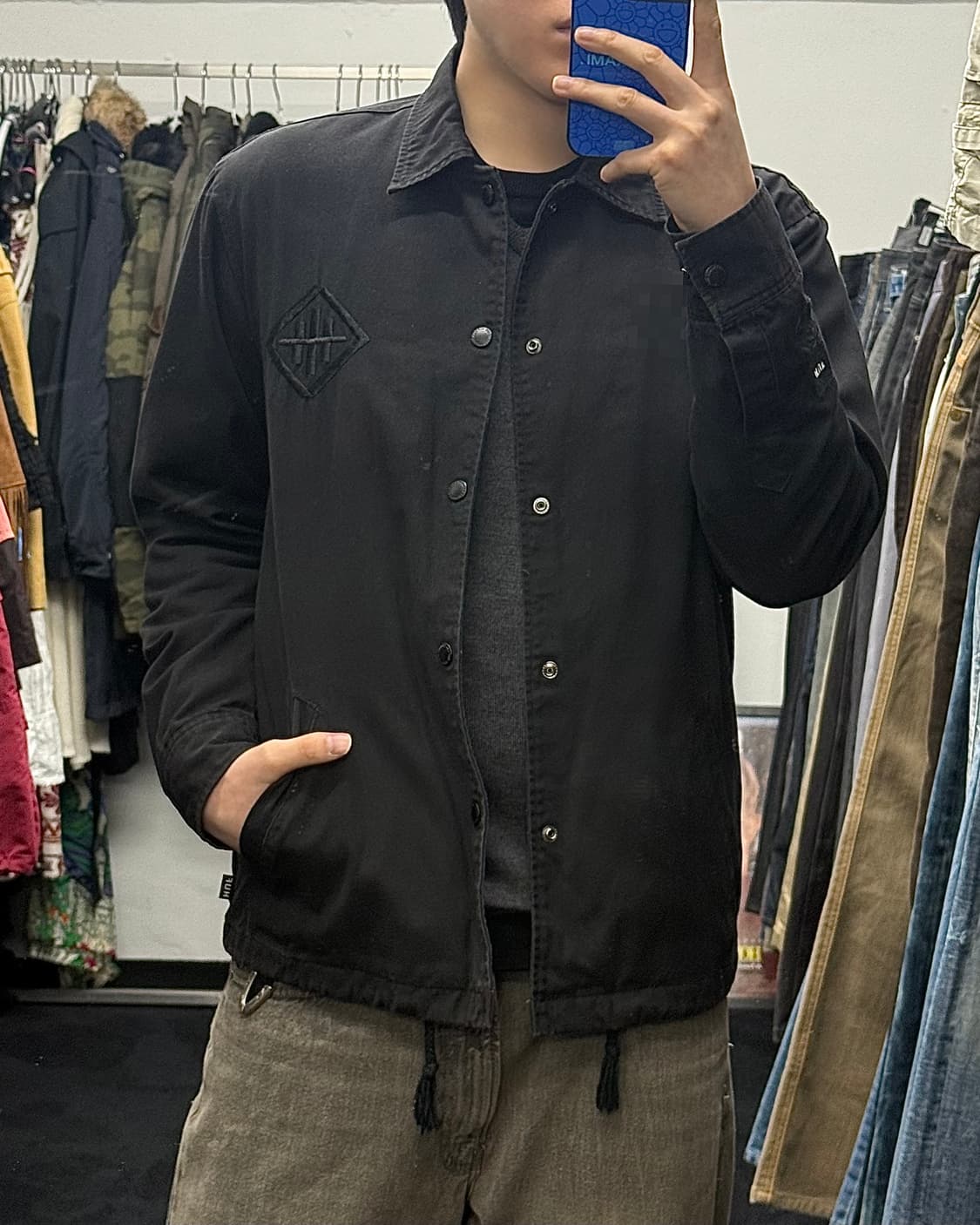 HUF 허프 헤이즈 콜라보 코치 자켓 블랙 카라 워크 자켓 스트릿 S 상품이미지2