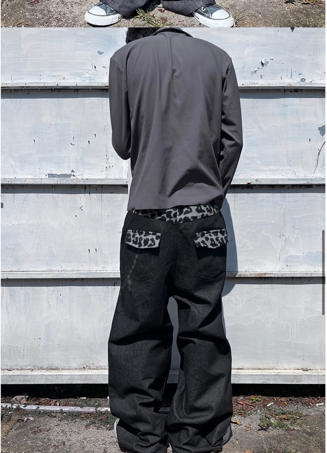 비엑세스 Panther Patchwork Black Baggy Deni  상품이미지4