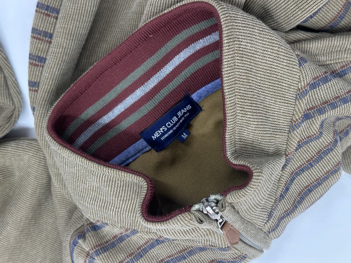 일본빈티지 시티보이 스트라이프 단가라 니트 남성 그런지 집업 상품이미지5