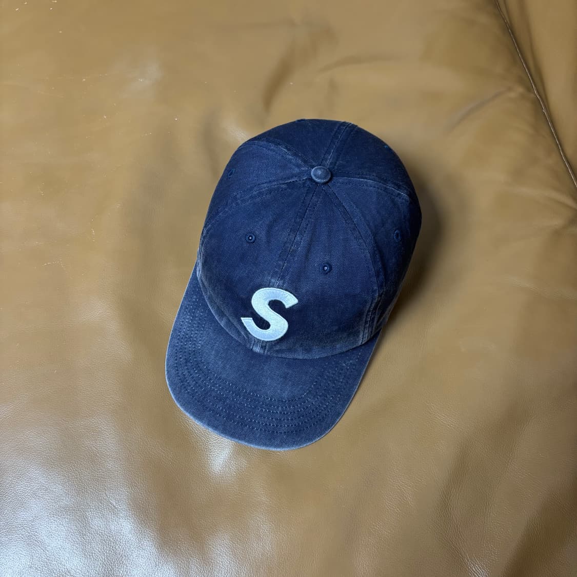 슈프림 S로고 6패널 볼캡 모자 23fw 피그먼트 네이비 상품이미지5