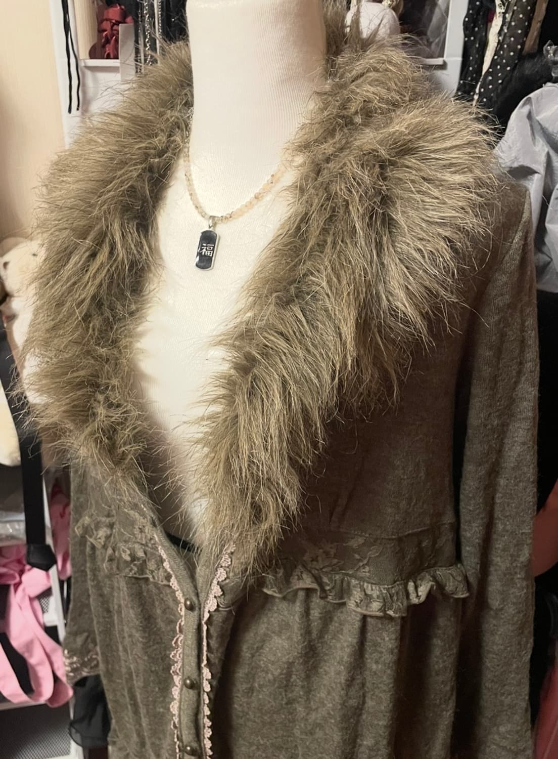 Axes femme 퍼 롱 가디건 상품이미지4