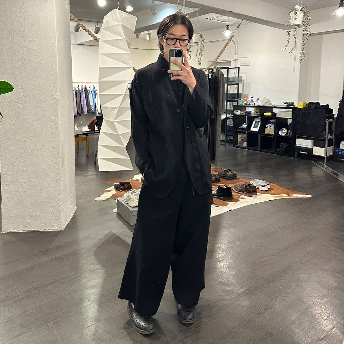 요지야마모토 레귤레이션 비대칭 와이드 팬츠 상품이미지4