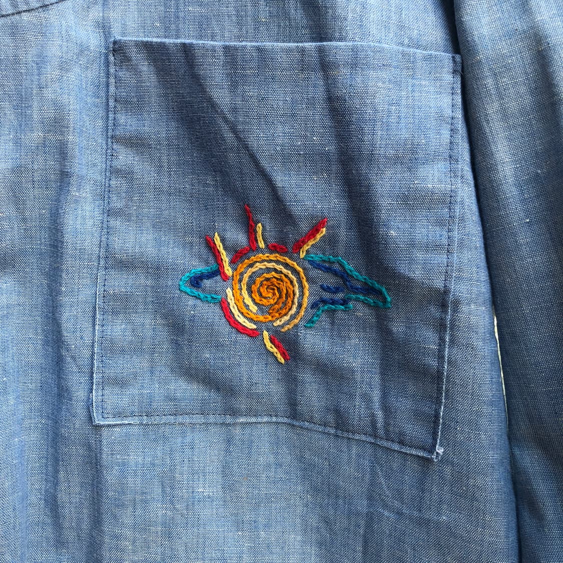 70s Vintage chambray shirt-M 상품이미지2