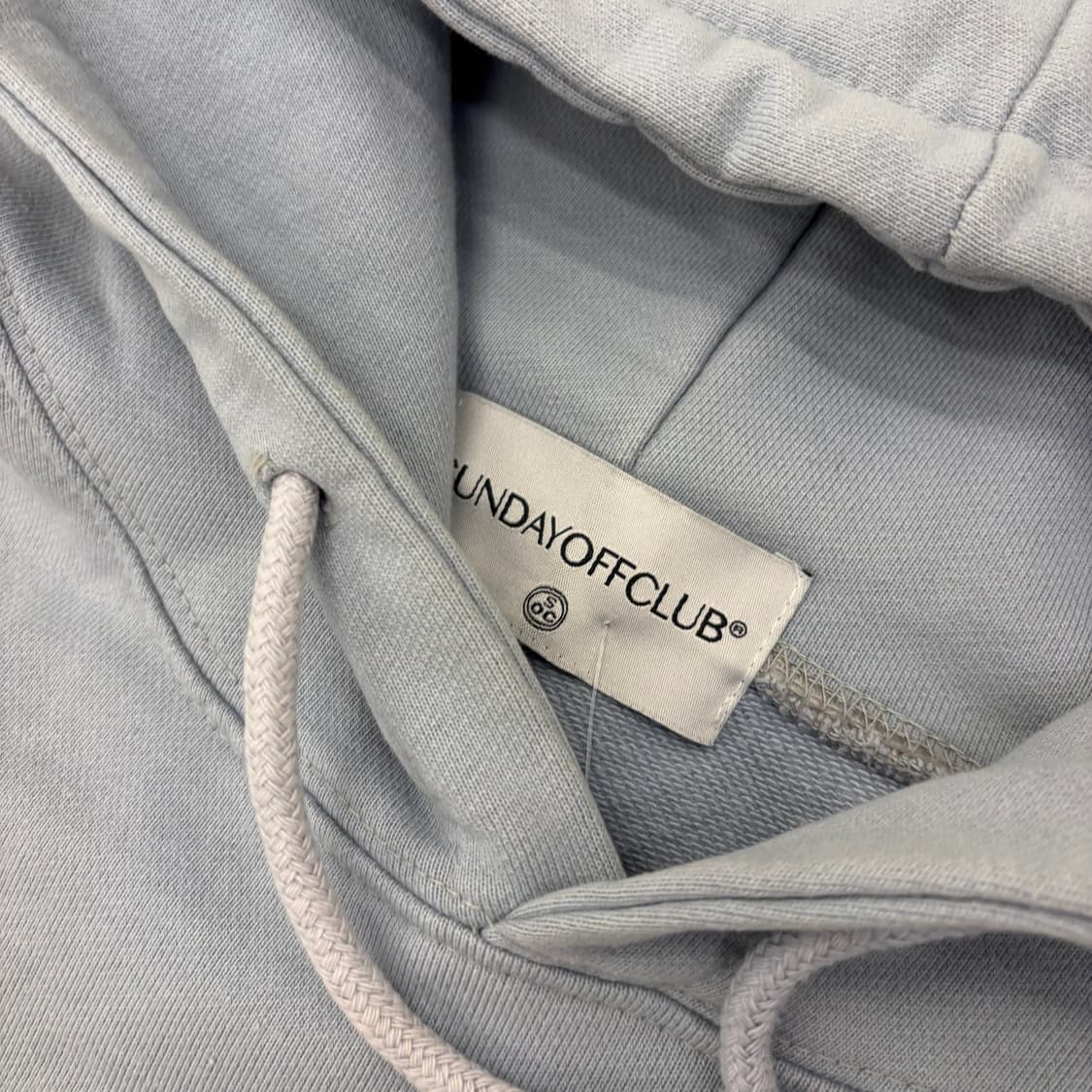 선데이오프클럽 빅로고 스카이블루 후드티 상품이미지4