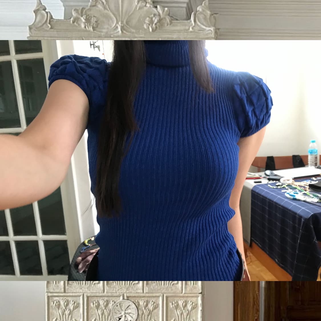 vintage puff turtle neck knit 상품이미지1
