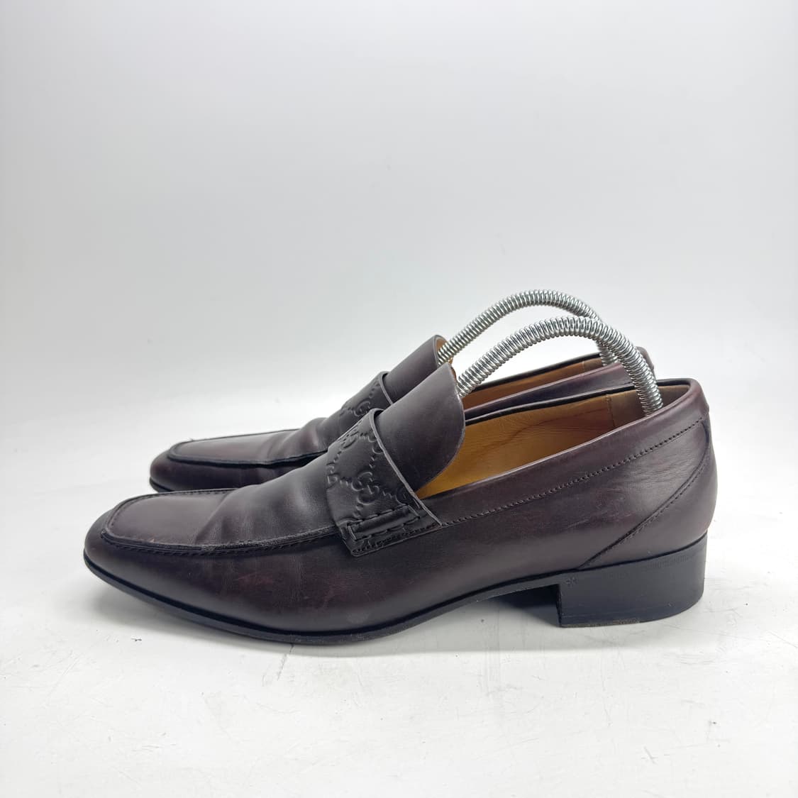 265) GUCCI 구찌 빈티지 브라운 레더 로퍼 상품이미지1