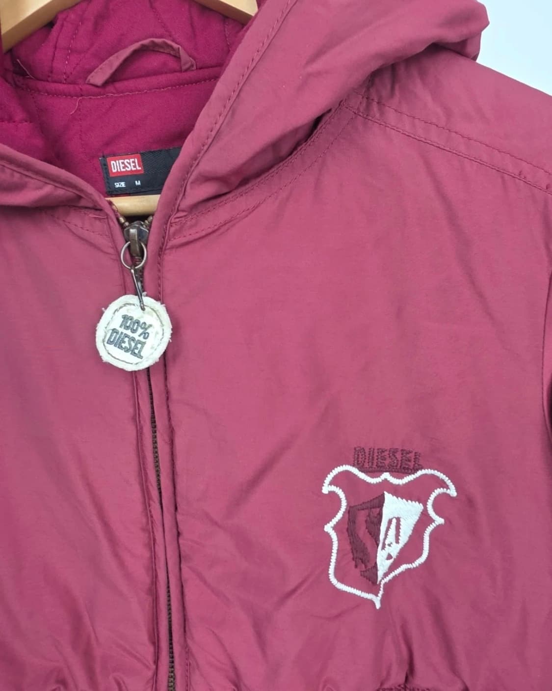 디젤 크롭 니트 패딩 버건디 상품이미지3