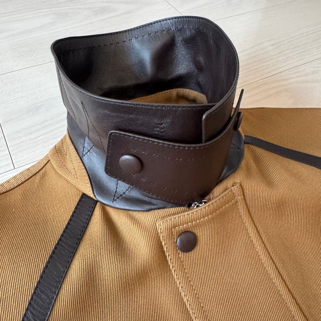 BERLUTI 벨루티 이탈리아 최상급 가죽 울 칸바스 숏 필드코트 자켓  상품이미지7