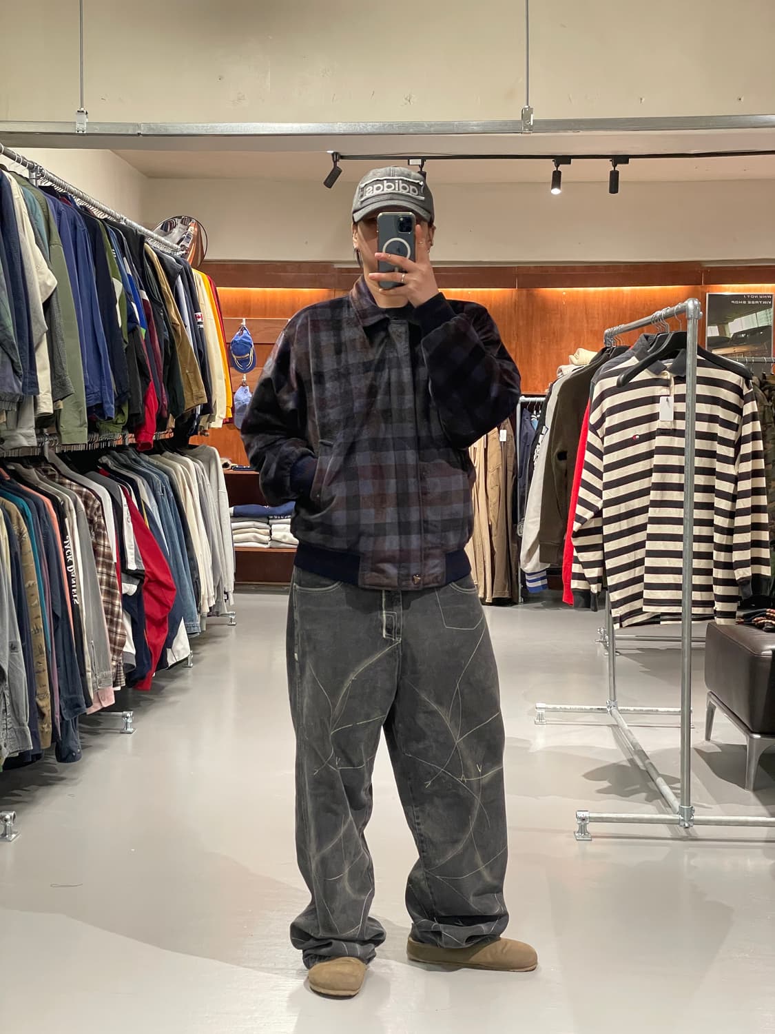 빈티지 체크 스웨이드 자켓   상품이미지4