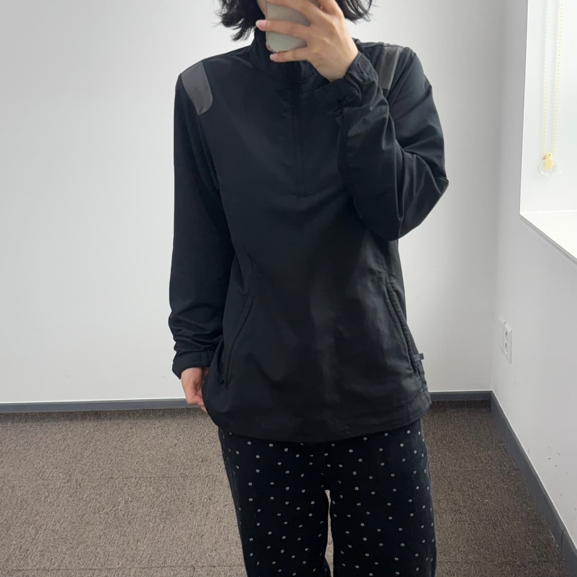 Nike golf 나이키 골프 블랙 반집업 배색 롱슬리브 상품이미지2