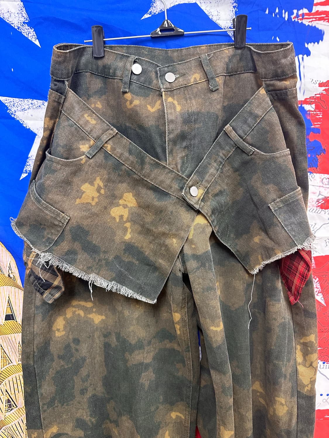 s급빈티지 카모밀리터리 스트릿 와이드 팬츠 36 상품이미지4