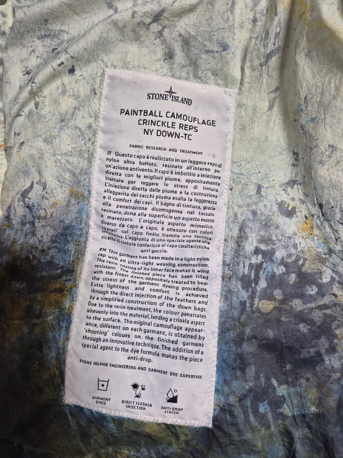 슈프림 x 스톤아일랜드 페린티드 카모 크링클 패딩 20FW 상품이미지5