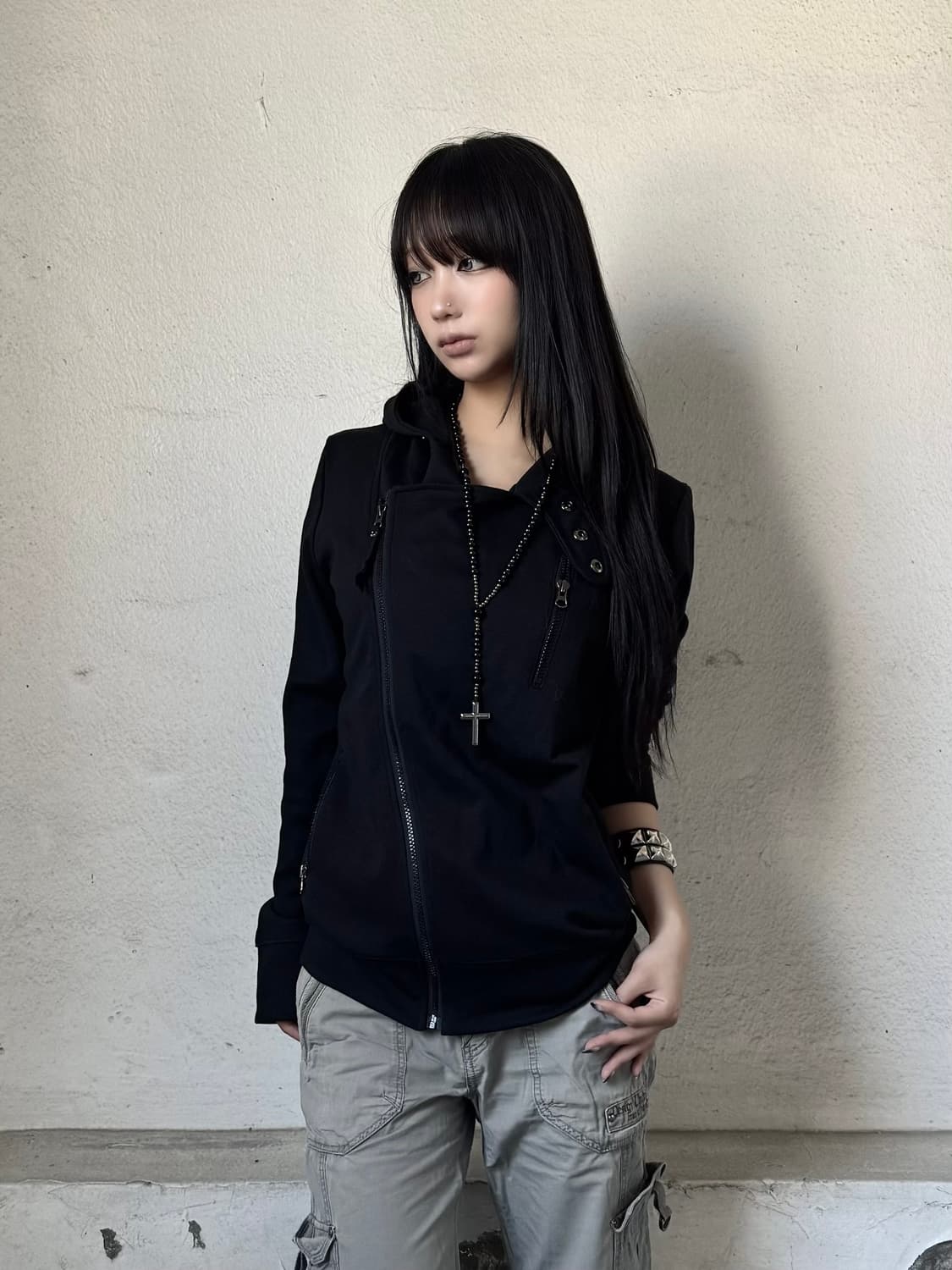 Asymmetrical Zip Hoodie 상품이미지2