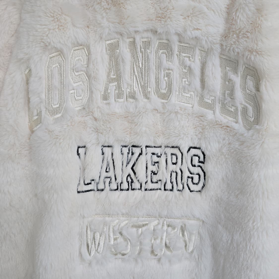 NBA 로스앤젤레스 레이커스 퍼 후드집업 아이보리 XS 상품이미지6