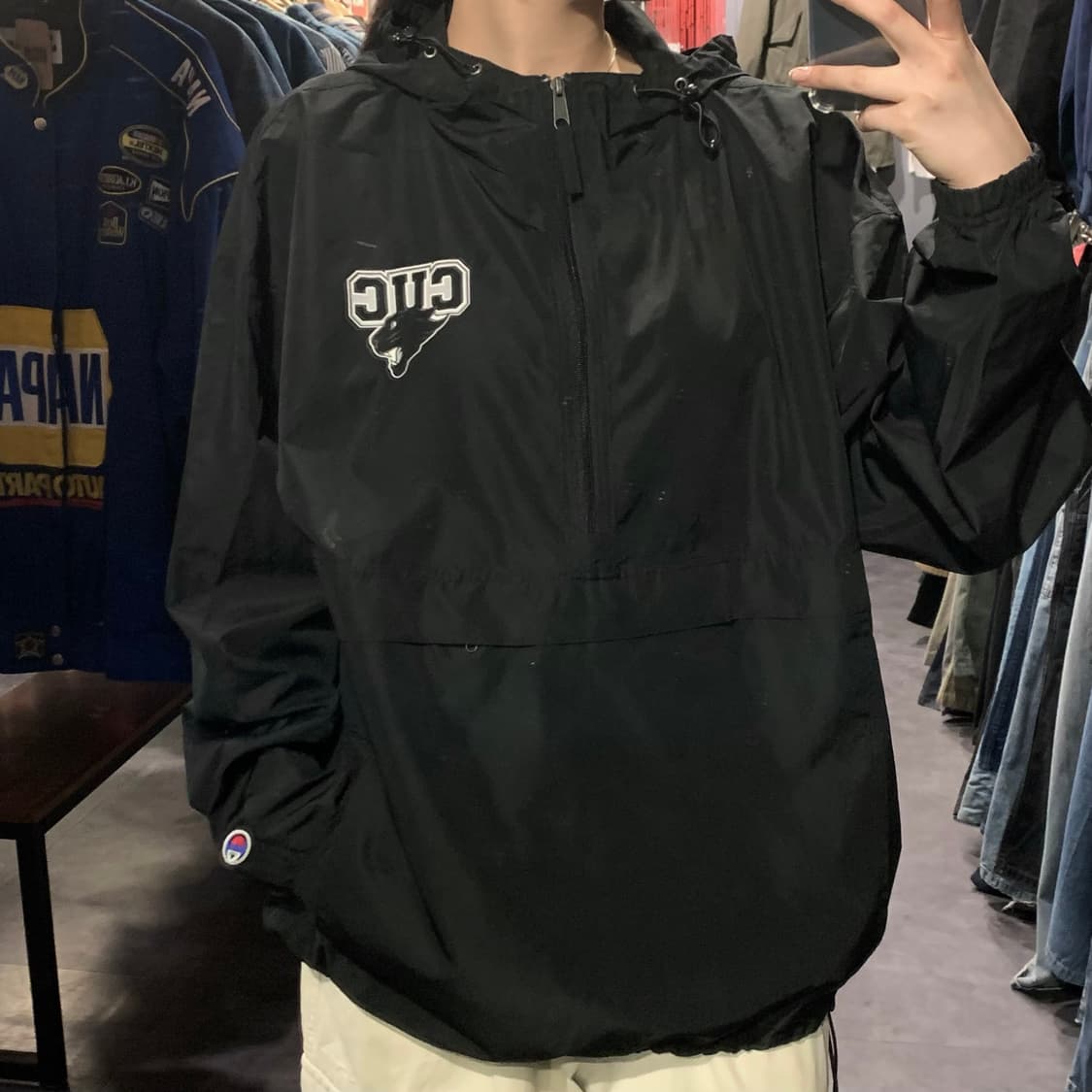 [IM] 챔피온 하프집업 아노락 블랙 (후드O) 상품이미지4