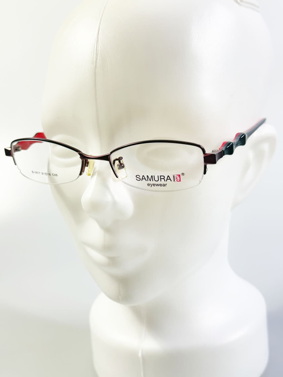 SAMURAI EYEWEAR 버건디 반무테 메탈 빈티지 안경 상품이미지8