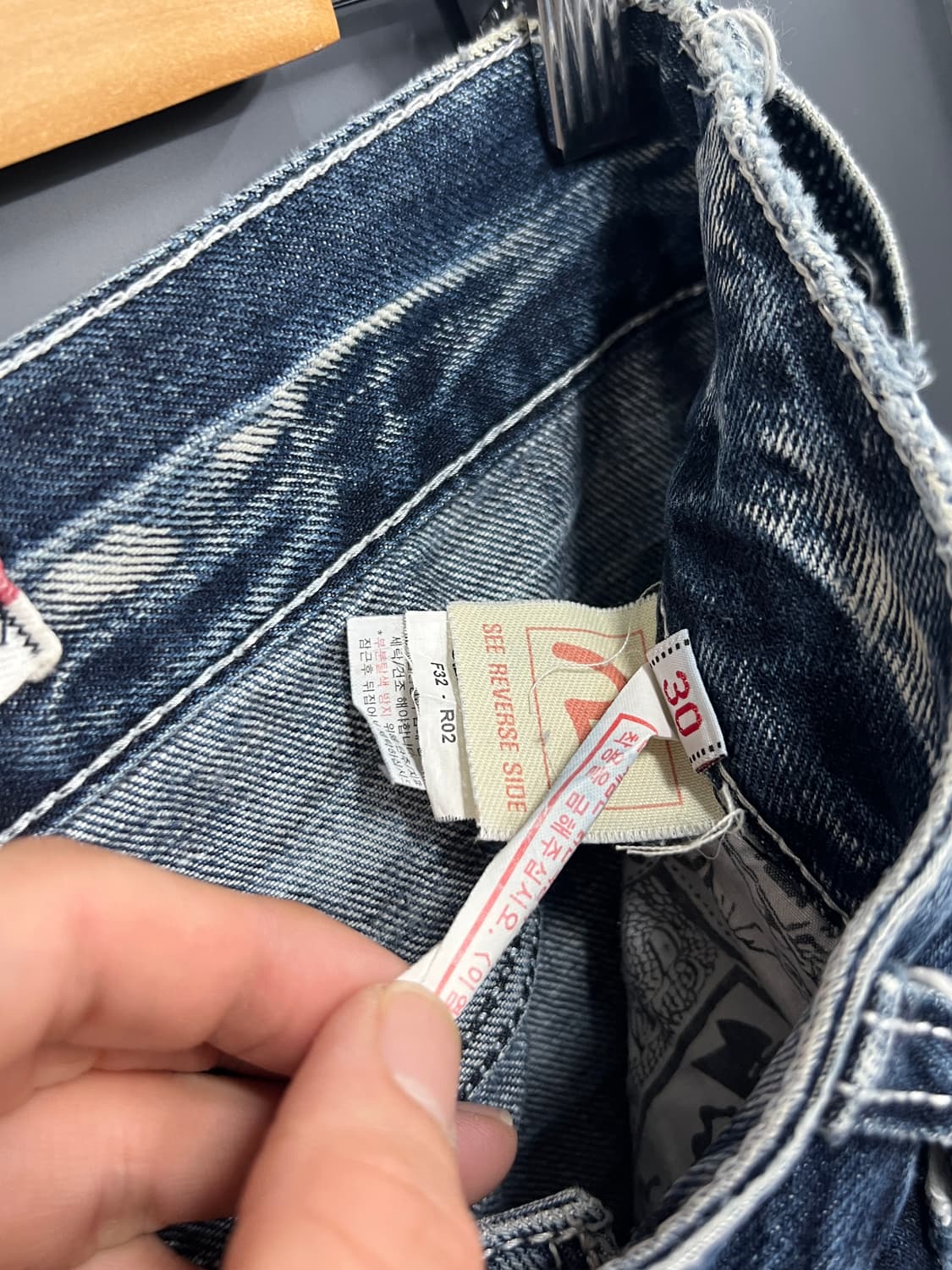 에비수 진스 워시드 스티치 데님 팬츠 상품이미지5