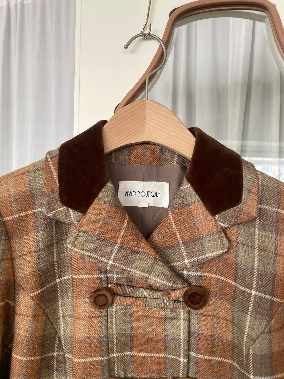 plaid double breasted cropped jacket 상품이미지2