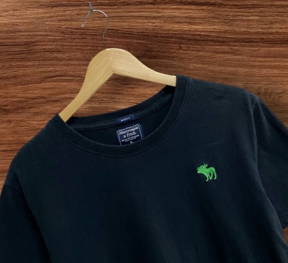  아베크롬비 A&F 녹색 무스 로고 반팔티 L 상품이미지2