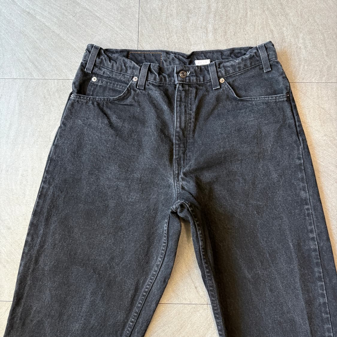 90년대 생산 리바이스 550 데님 오렌지탭 블랙 팬츠 상품이미지2