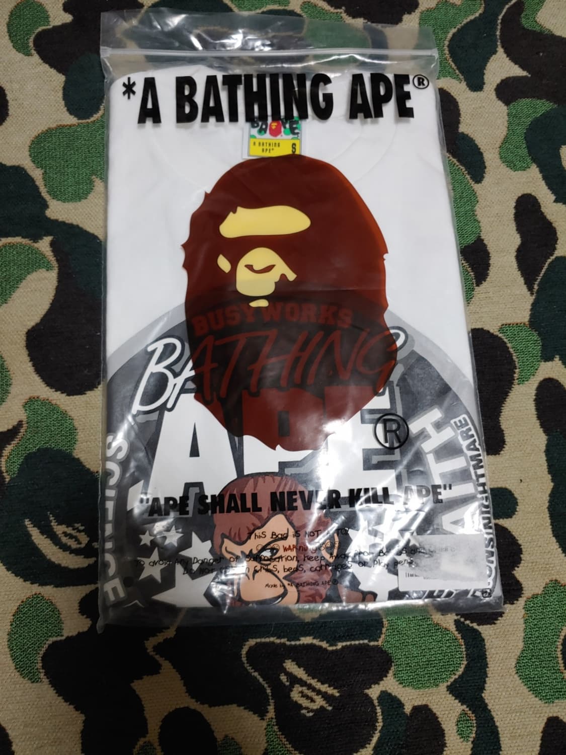 [S] 베이프 24SS 비지워크 사루 반팔티 화이트 상품이미지2