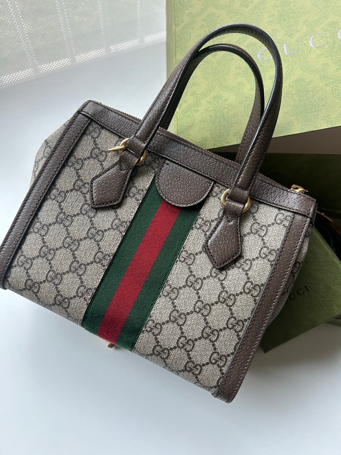 🫣상점오픈이벤트22))Gucci 구찌 오피디아 GG 스몰 토트백 풀박스 상품이미지3