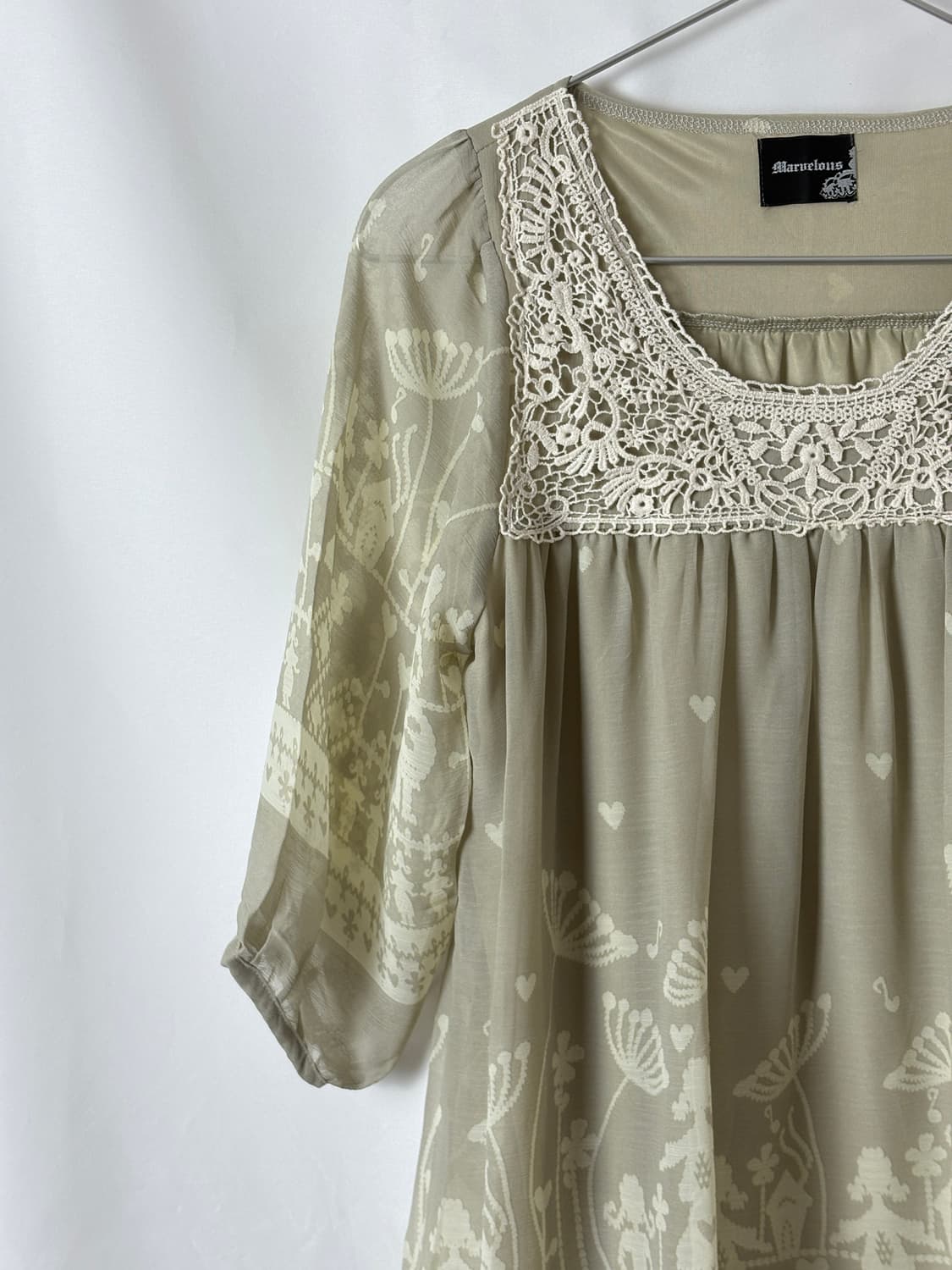 애쉬 그린 레이스 원피스 상품이미지6