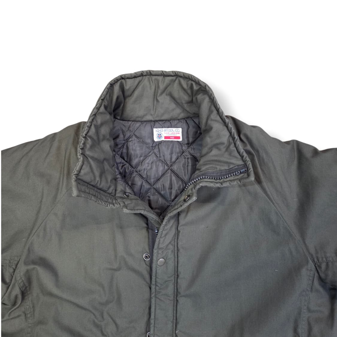 킹스툴 카키색 오버핏 야상 개파카 점퍼 상품이미지4