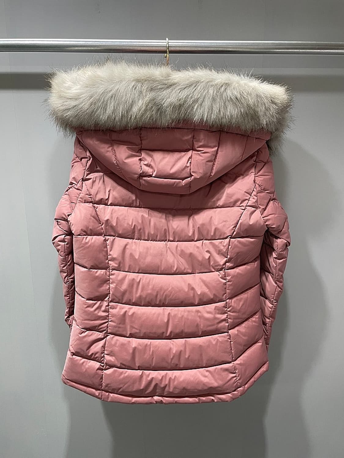 (정품/새상품) DKNY 여성 털 후드 분홍 점퍼 상품이미지4