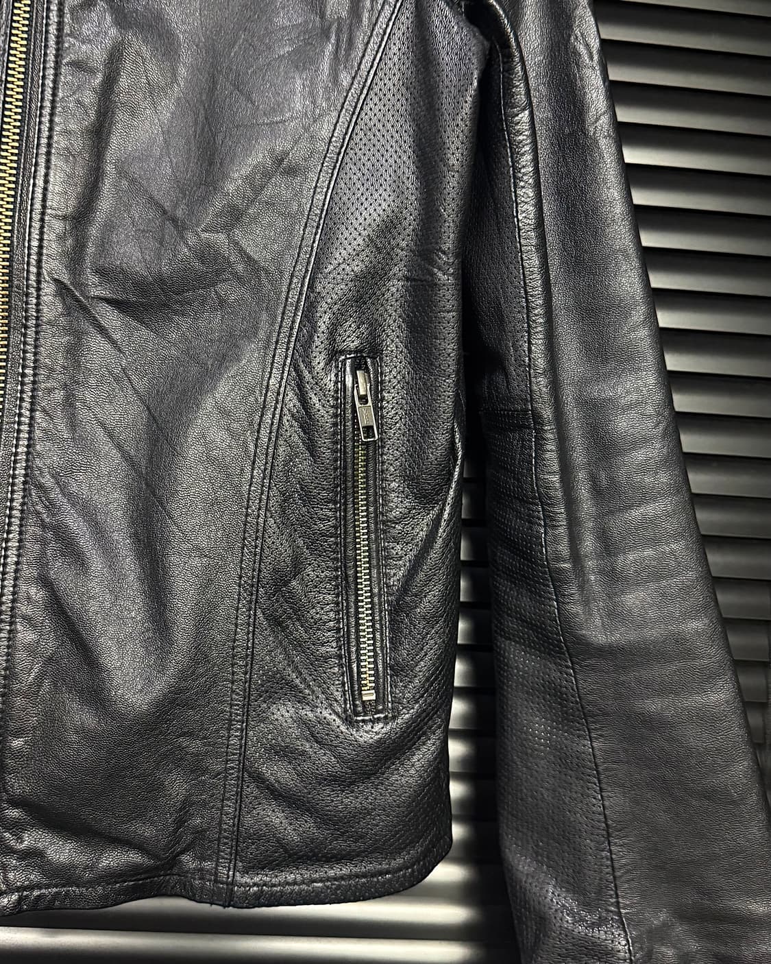 염소 가죽 라이더 바이커 락시크 고스 펑크 고딕 워크 자켓 집업 레더 M 상품이미지5