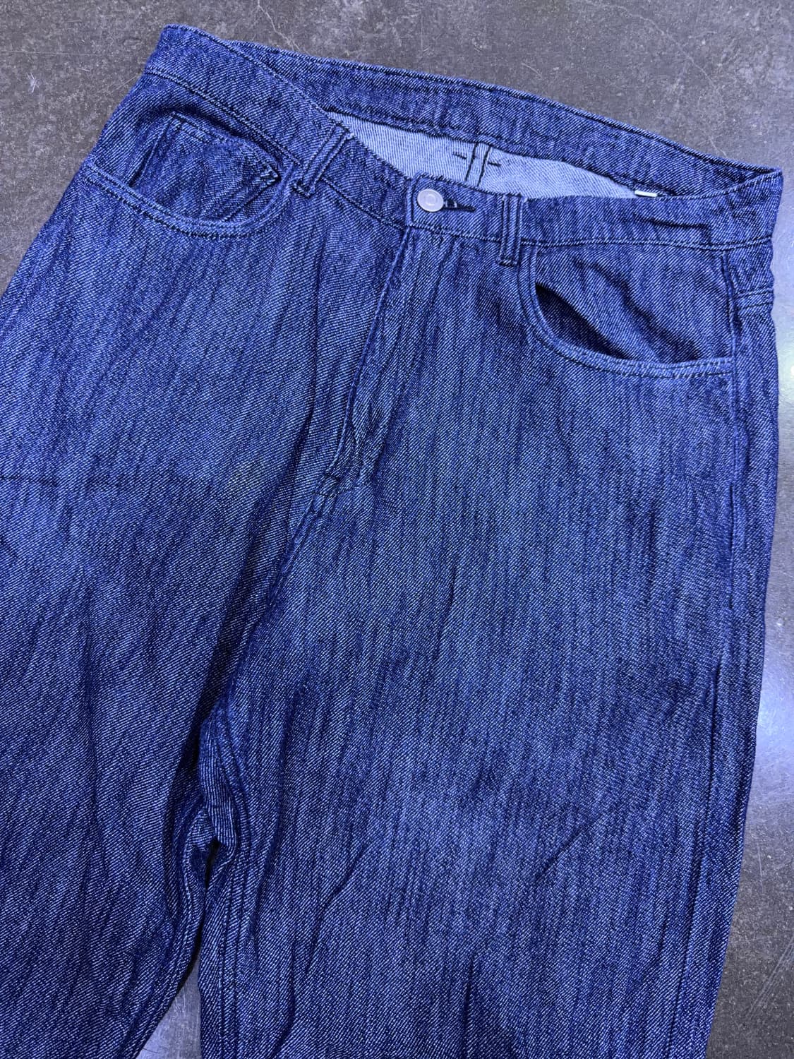 쿠어 크링클 와이드 데님팬츠 인디고 M 상품이미지6