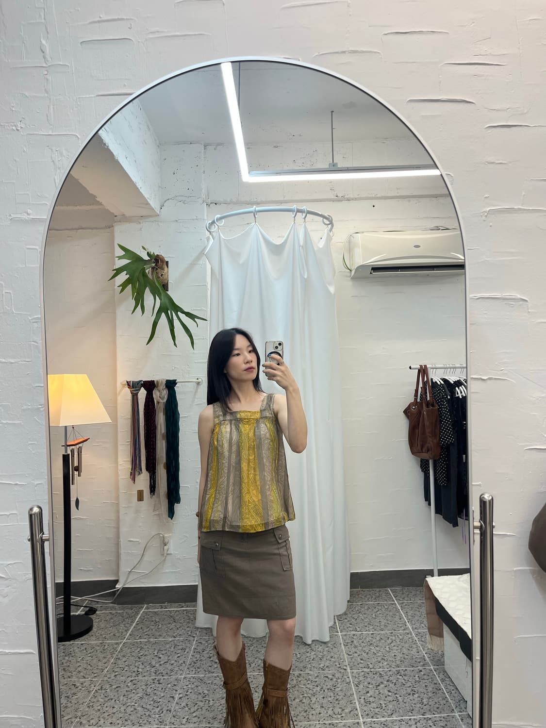 스퀘어 넥 버튼 슬리브리스 상품이미지3