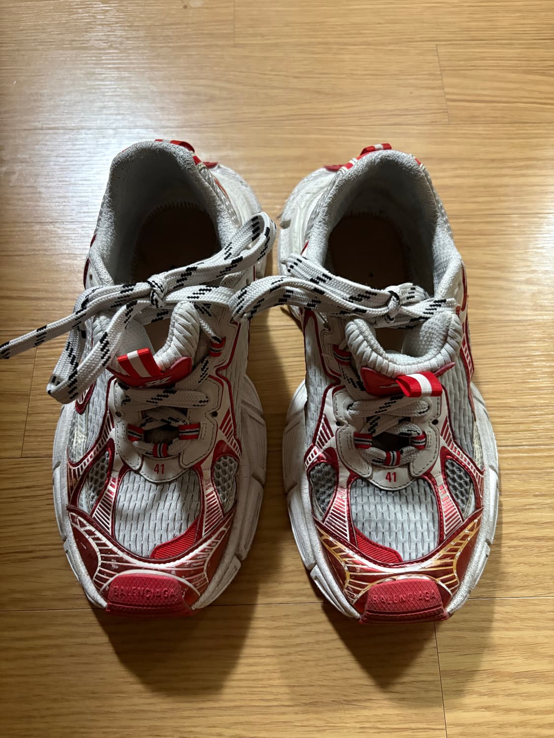 발렌시아가 3XL 러너 스니커즈 화이트/레드 41 상품이미지2