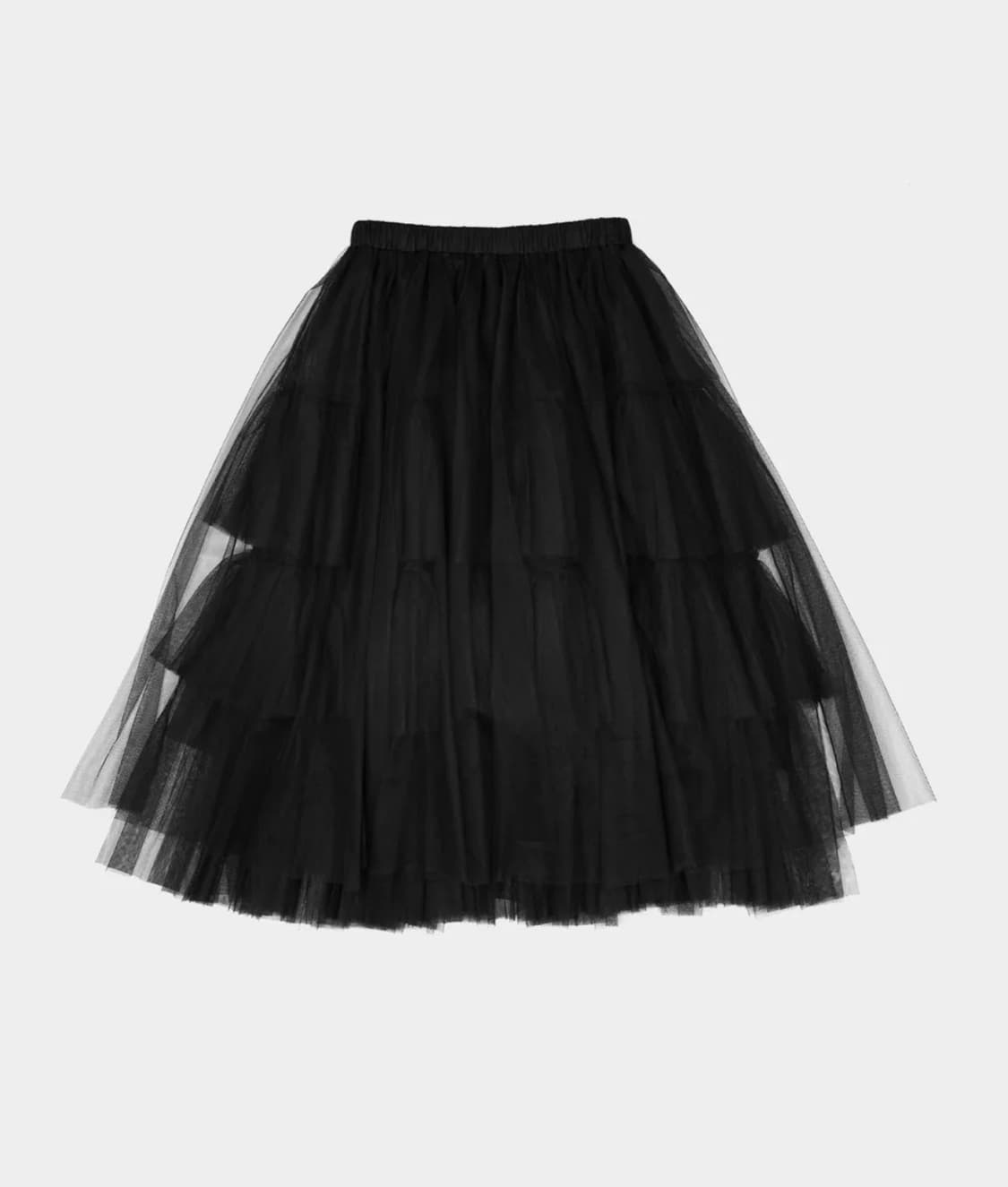 러프넥 volume tulle skirt 볼륨 튤 미디스커트 상품이미지2
