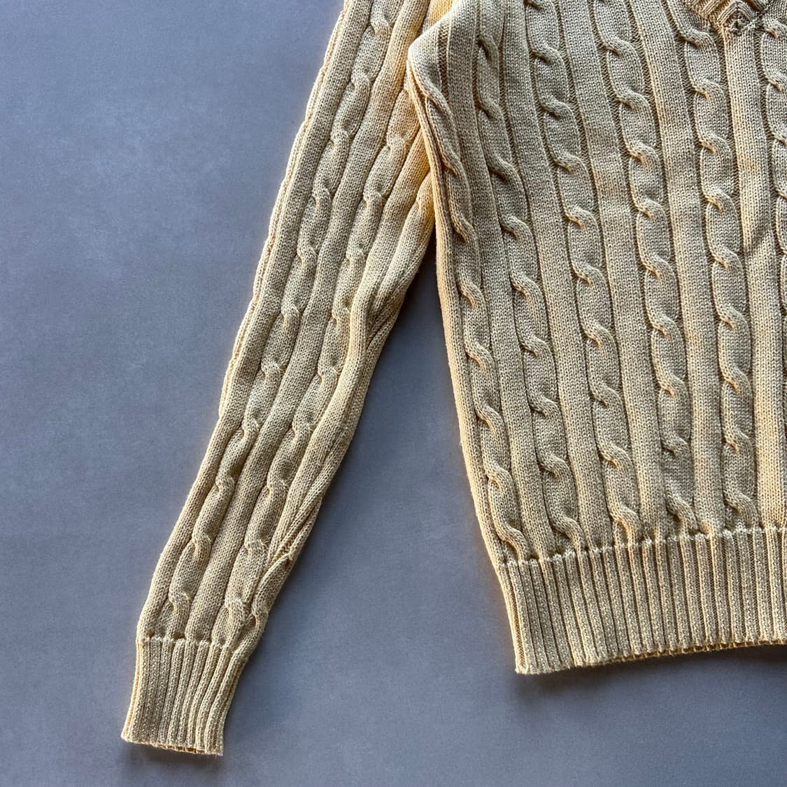 [S]폴로 랄프로렌 꽈배기 브이넥 니트 스웨터 상품이미지4