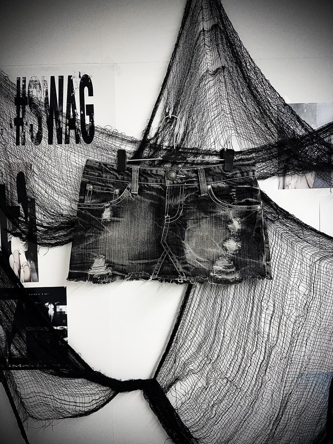 00s damage washing lowrise denim skirt 상품이미지1