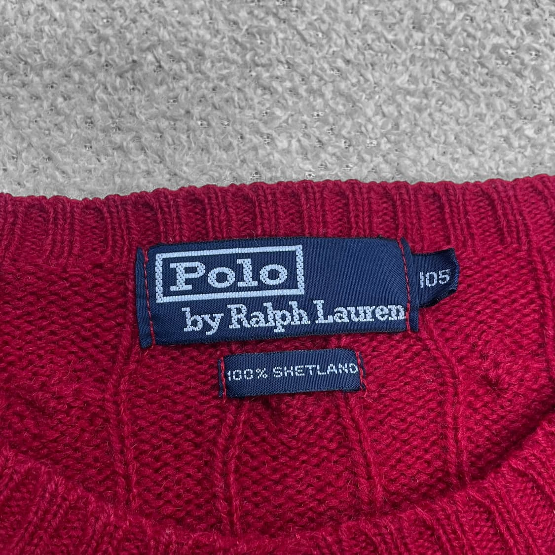 폴로 랄프로렌 포니 로고 케이블 니트 레드 상품이미지3