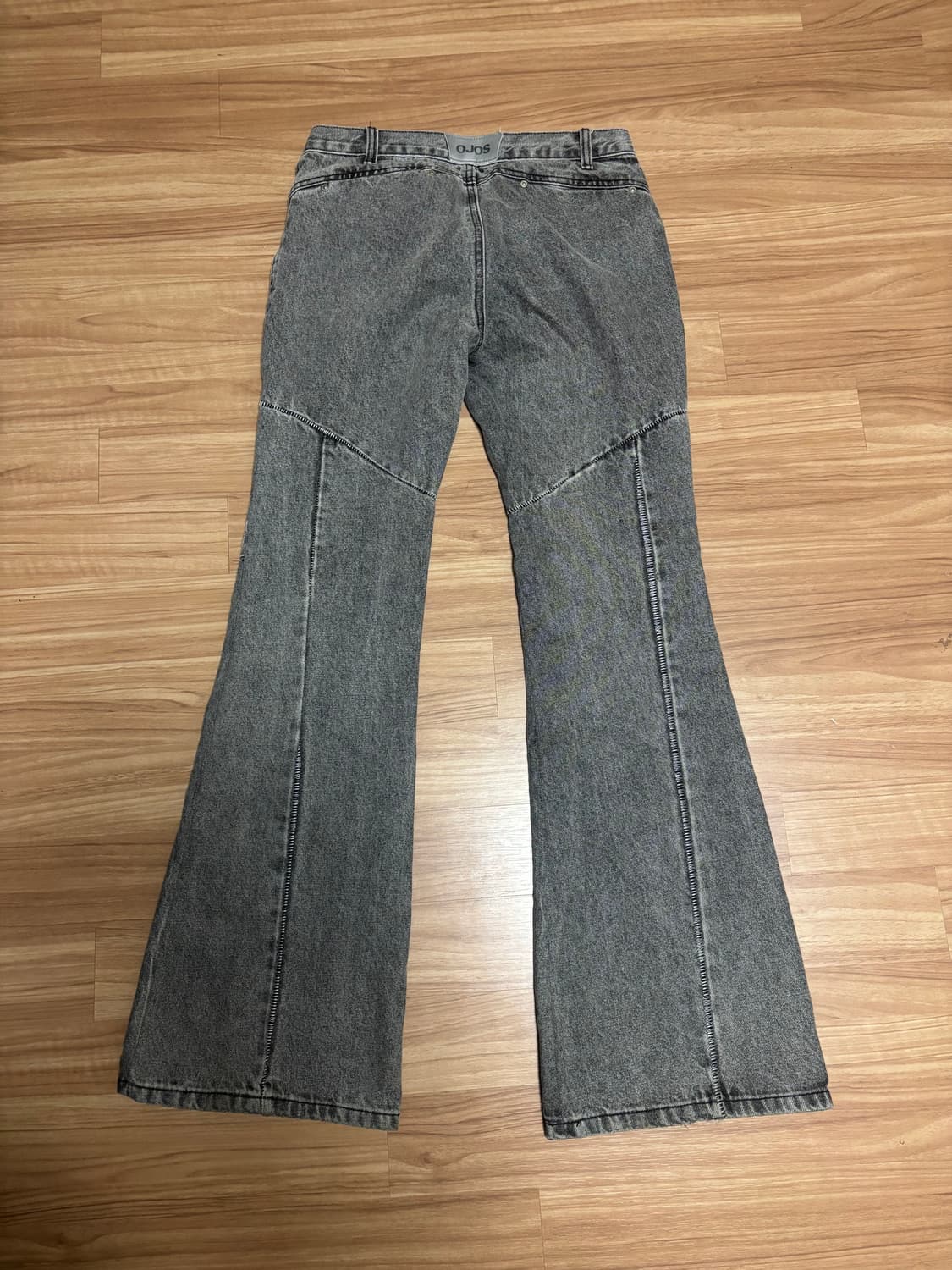 [Ojos] crack washed denim pants /grey 상품이미지2