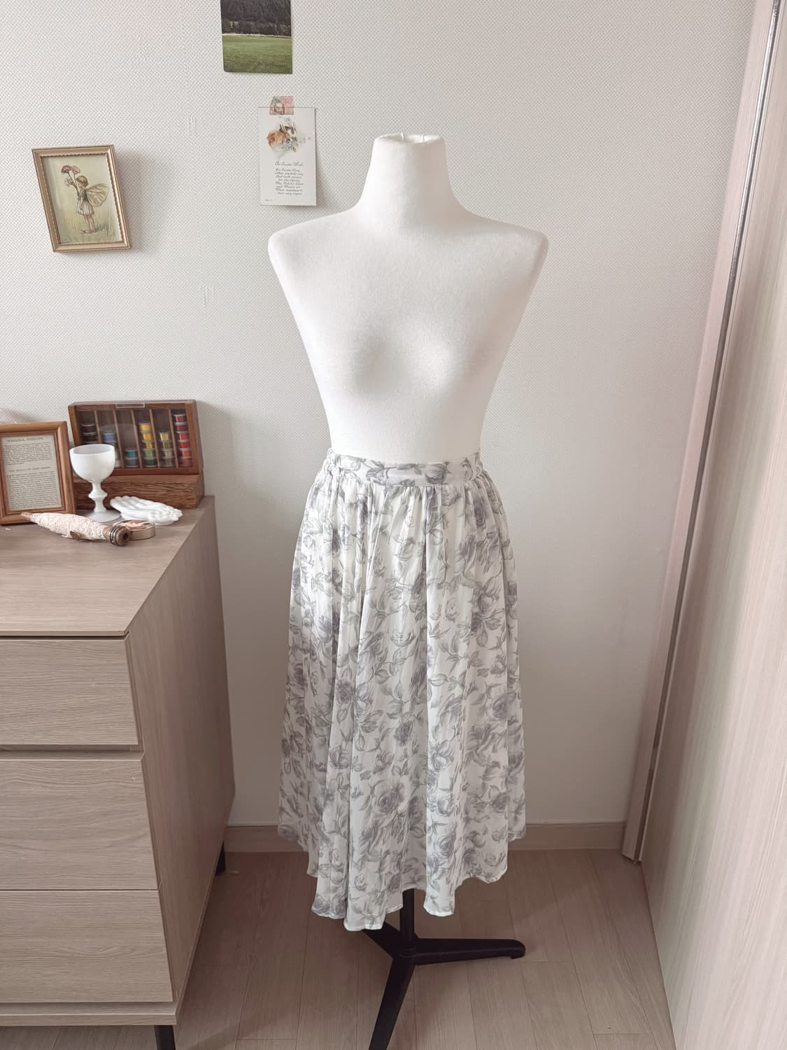 레이스 반팔+플라워 롱스커트 상품이미지2