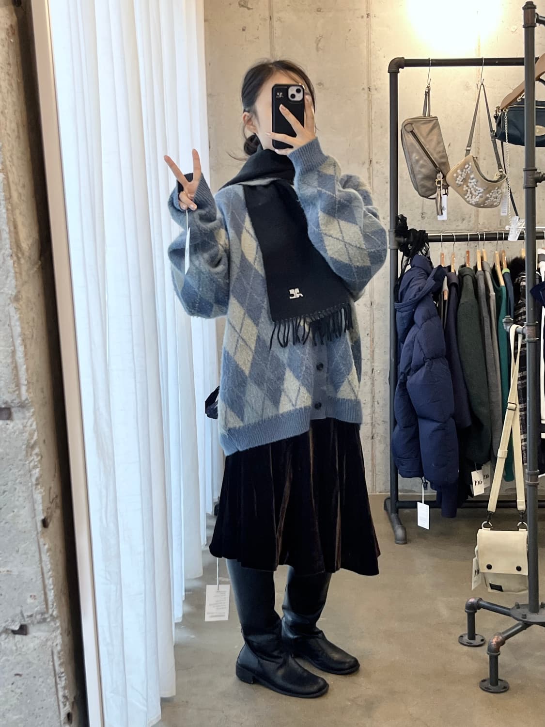 BURBERRY 버버리 벨벳 플레어 스커트 상품이미지2