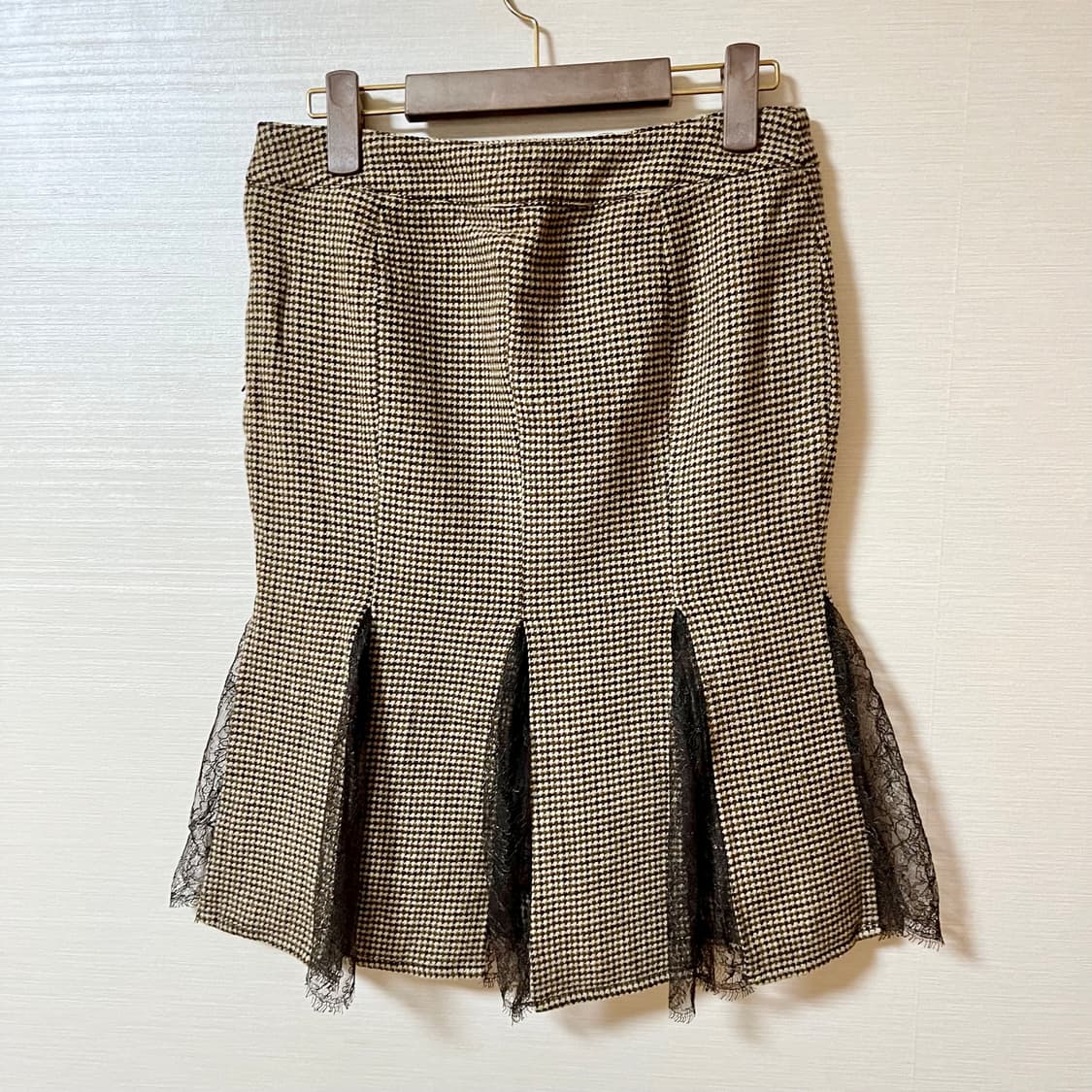 VALENTINO 레드 발렌티노 울 레이스 스커트 상품이미지5