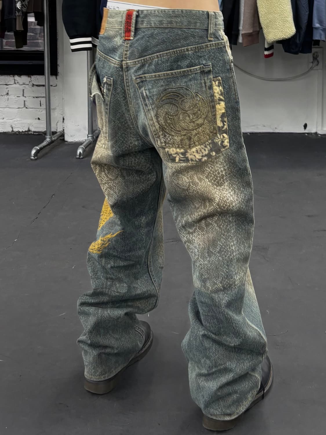 카라쿠리 타마시 뱀피 드래곤 데님팬츠 상품이미지6