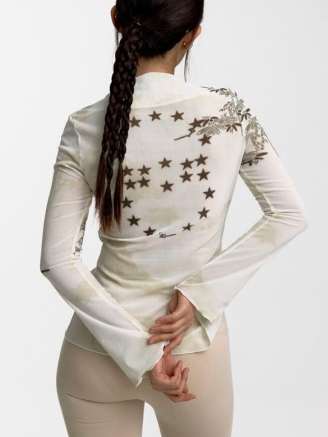 Kashiko Women Ink Painting Mesh Top 상품이미지3