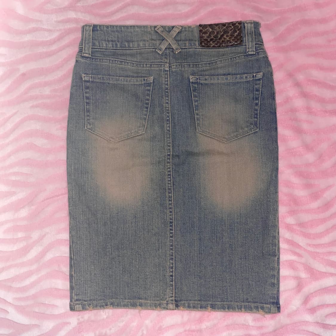 빈티지 워싱 데님 트임 미디 스커트/뱀피 갸루 펑크 y2k 그런지 페어리 상품이미지3